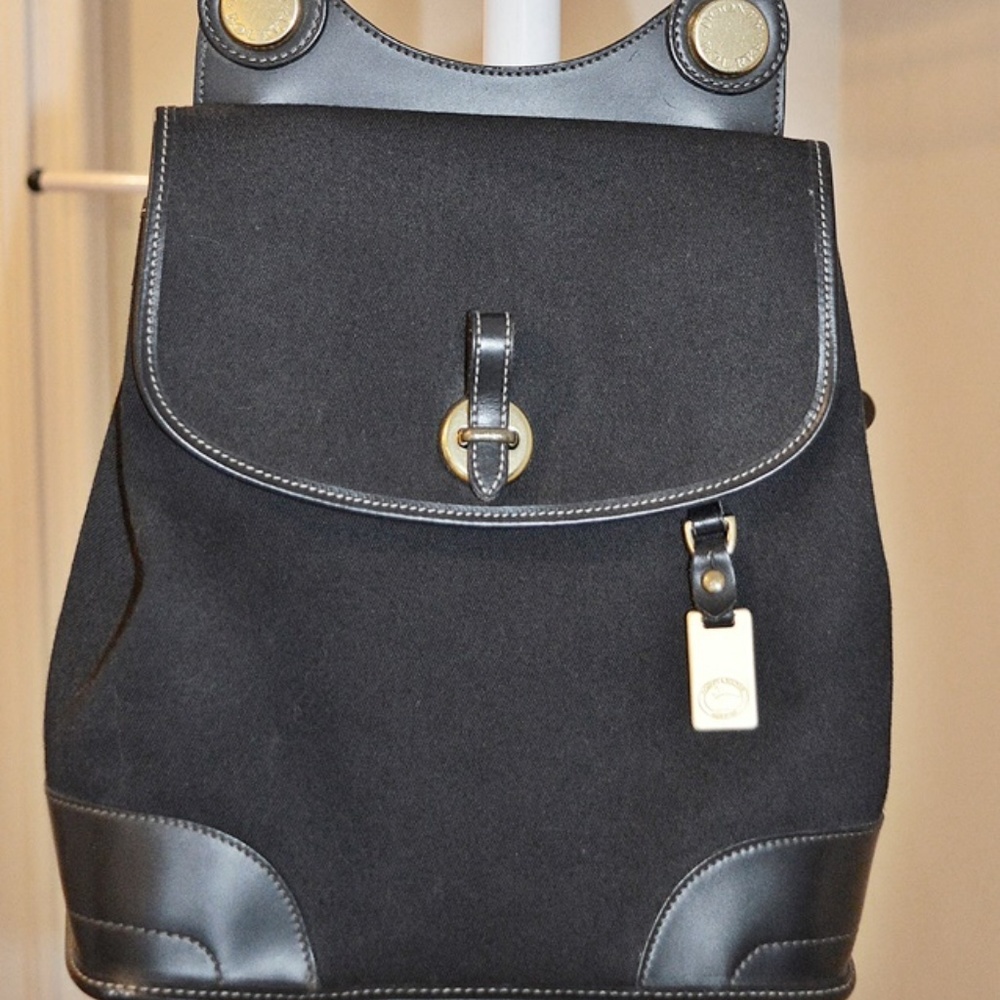 Dooney & Bourke Black Leather and Canvas Bag